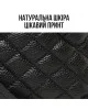 Чорний шкіряний рюкзак зі стьобаною передньою кишенею, 23 х 30 х 12 см
