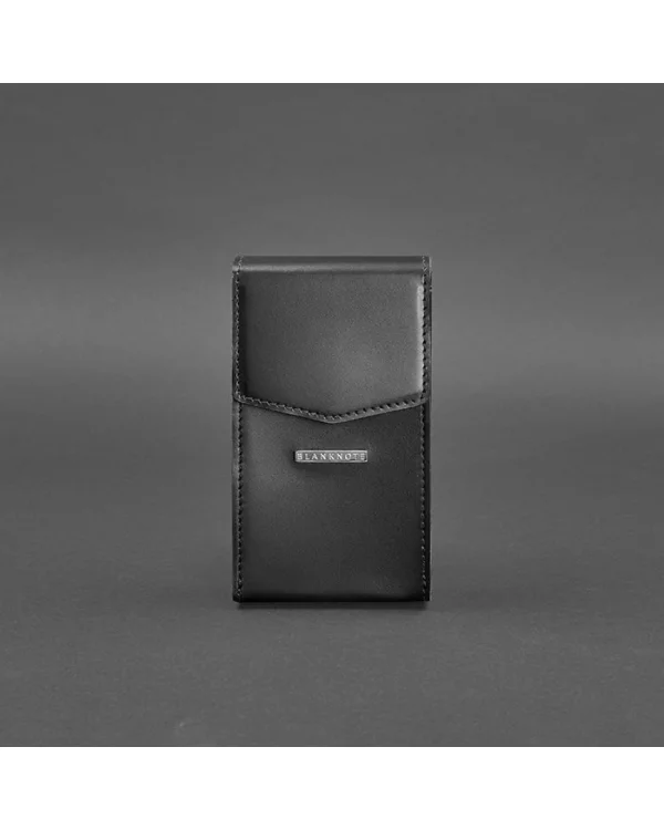 Вертикальна жіноча шкіряна поясна сумка-кросбоді Mini BlankNote, чорна
