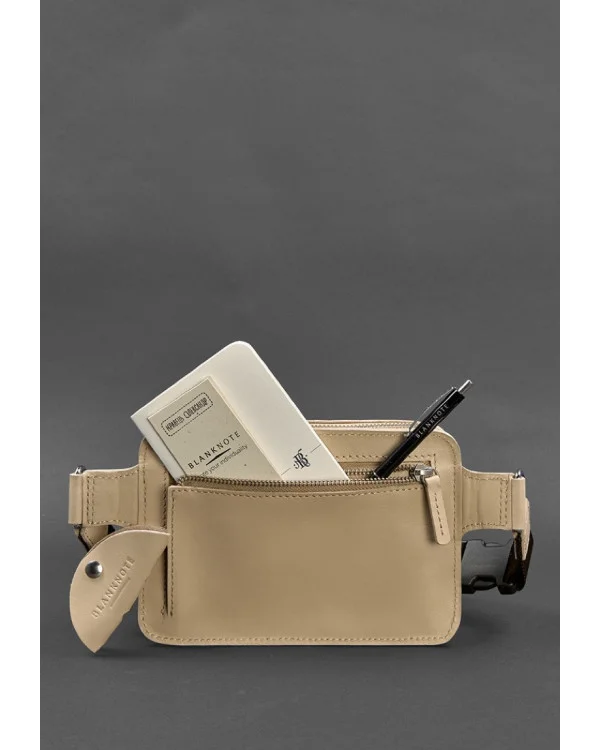 Жіноча шкіряна поясна сумка Dropbag Mini BlankNote, світло-бежева