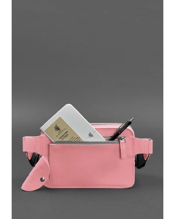 Жіноча шкіряна поясна сумка Dropbag Mini BlankNote, рожева