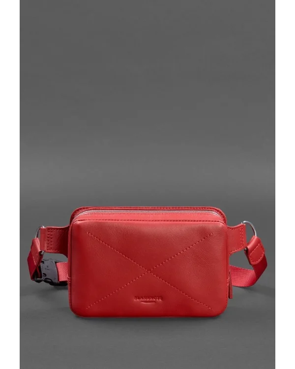 Жіноча шкіряна поясна сумка Dropbag Mini BlankNote, червона