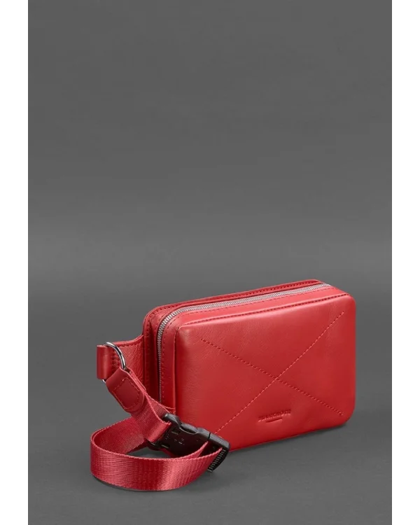 Жіноча шкіряна поясна сумка Dropbag Mini BlankNote, червона