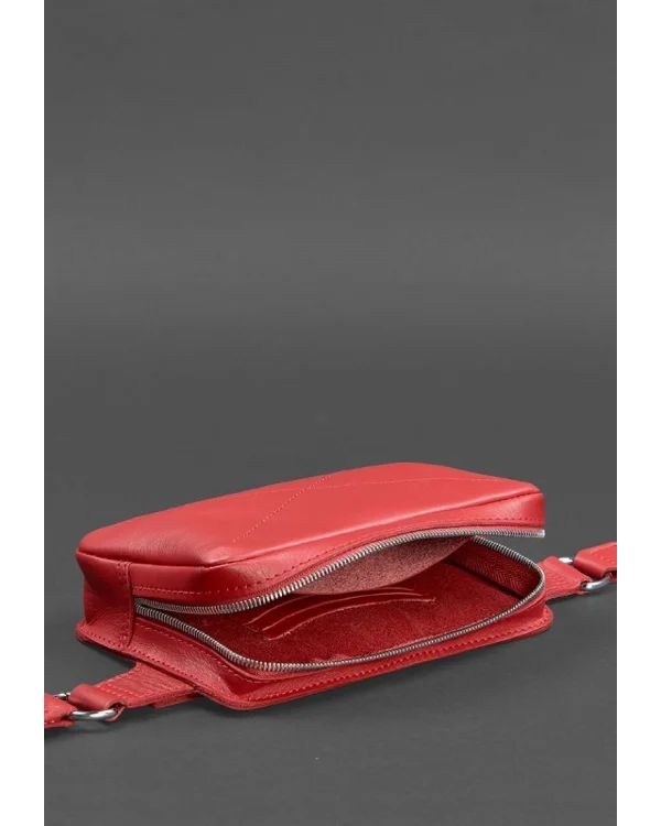 Жіноча шкіряна поясна сумка Dropbag Mini BlankNote, червона