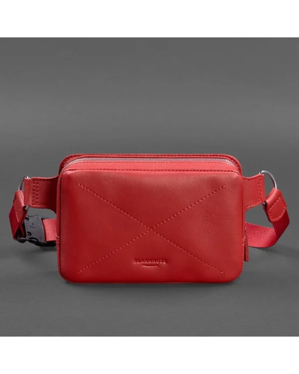 Жіноча шкіряна поясна сумка Dropbag Mini BlankNote, червона