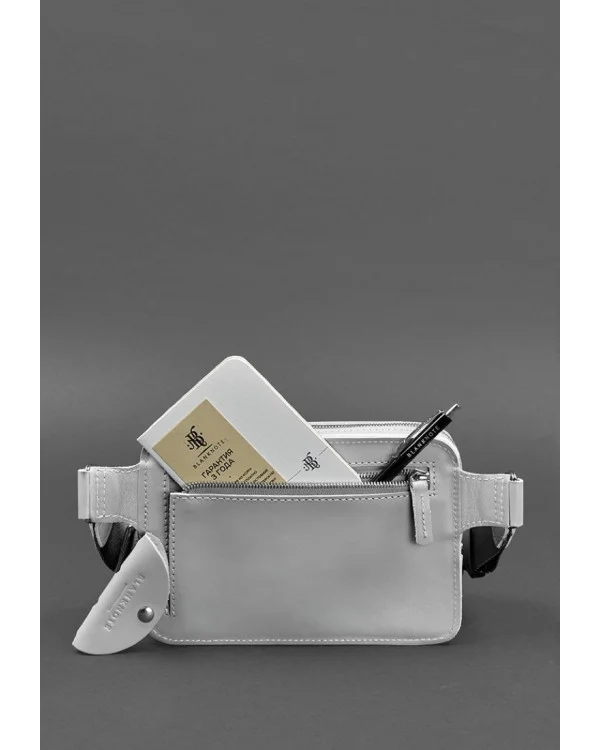 Жіноча шкіряна поясна сумка Dropbag Mini BlankNote, сіра