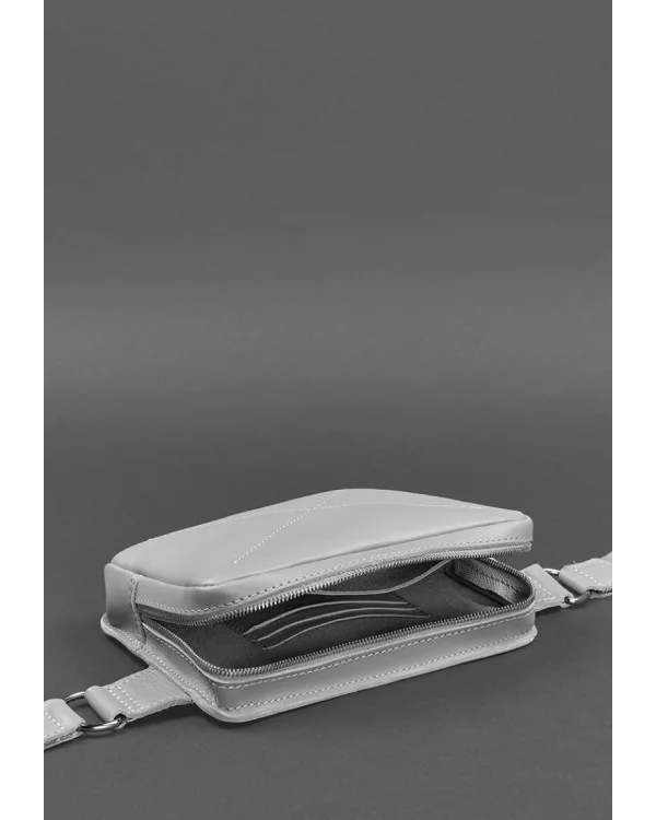 Жіноча шкіряна поясна сумка Dropbag Mini BlankNote, сіра