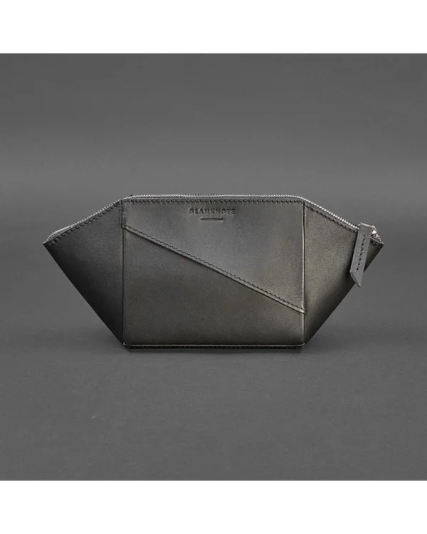 Жіноча шкіряна косметичка 2.0 BlankNote, чорна Krast