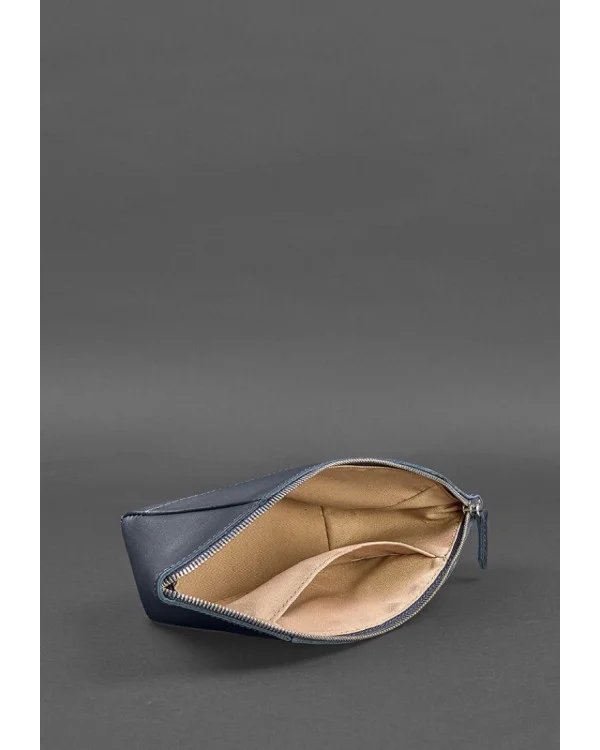 Жіноча шкіряна косметичка 2.0 BlankNote, темно-синя